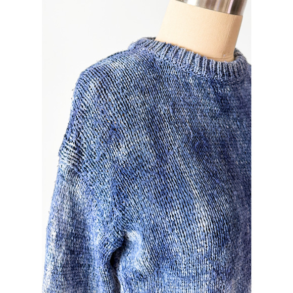 Altuzarra Blue Navy Hand Dyed 100% Silk Ribbon Knit Ombré Top - Picture 14 of 15